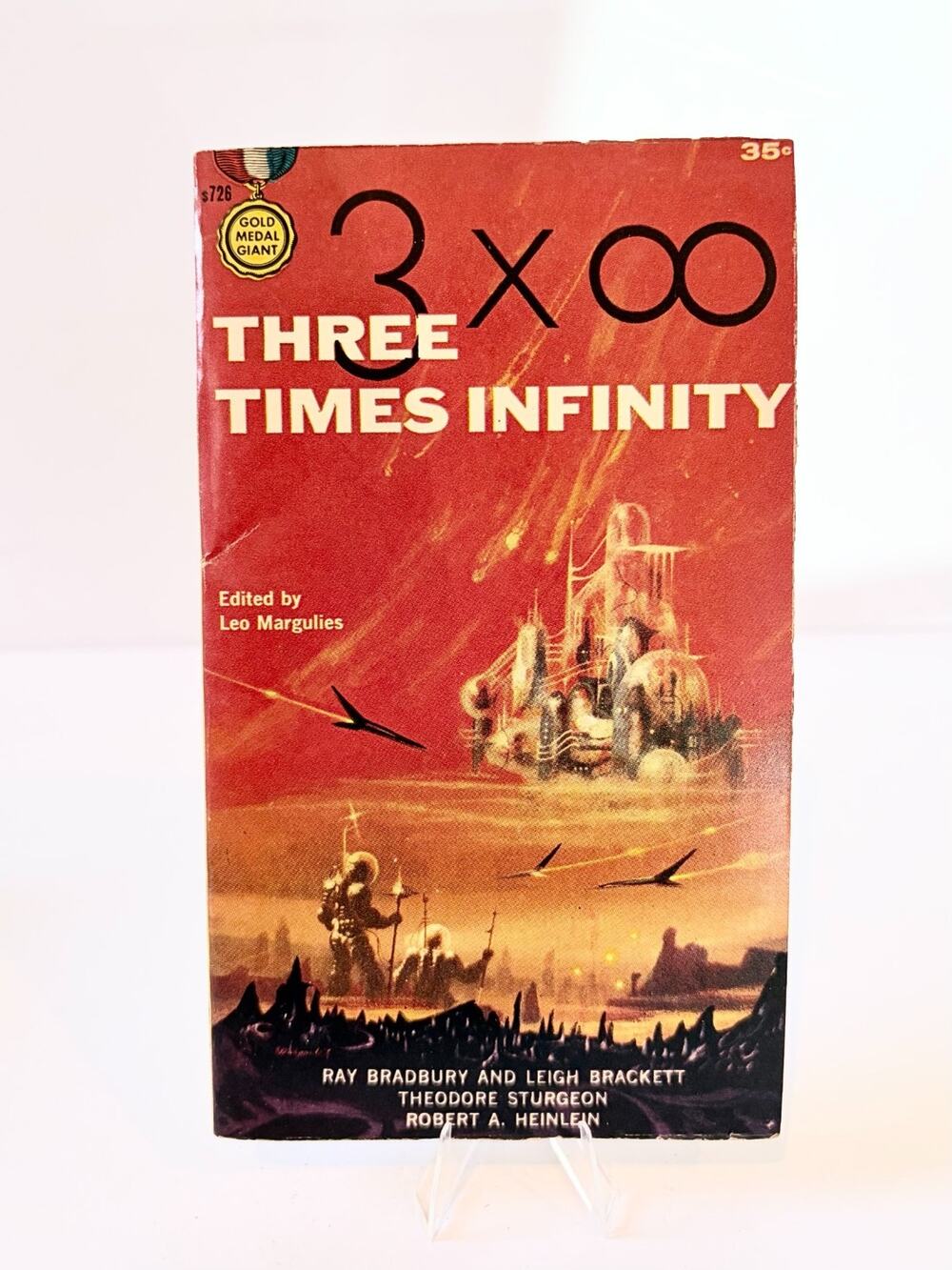 Vintage Sci-Fi Three Times Infinity Gold Medal Paperback Leo Margulies 1950s